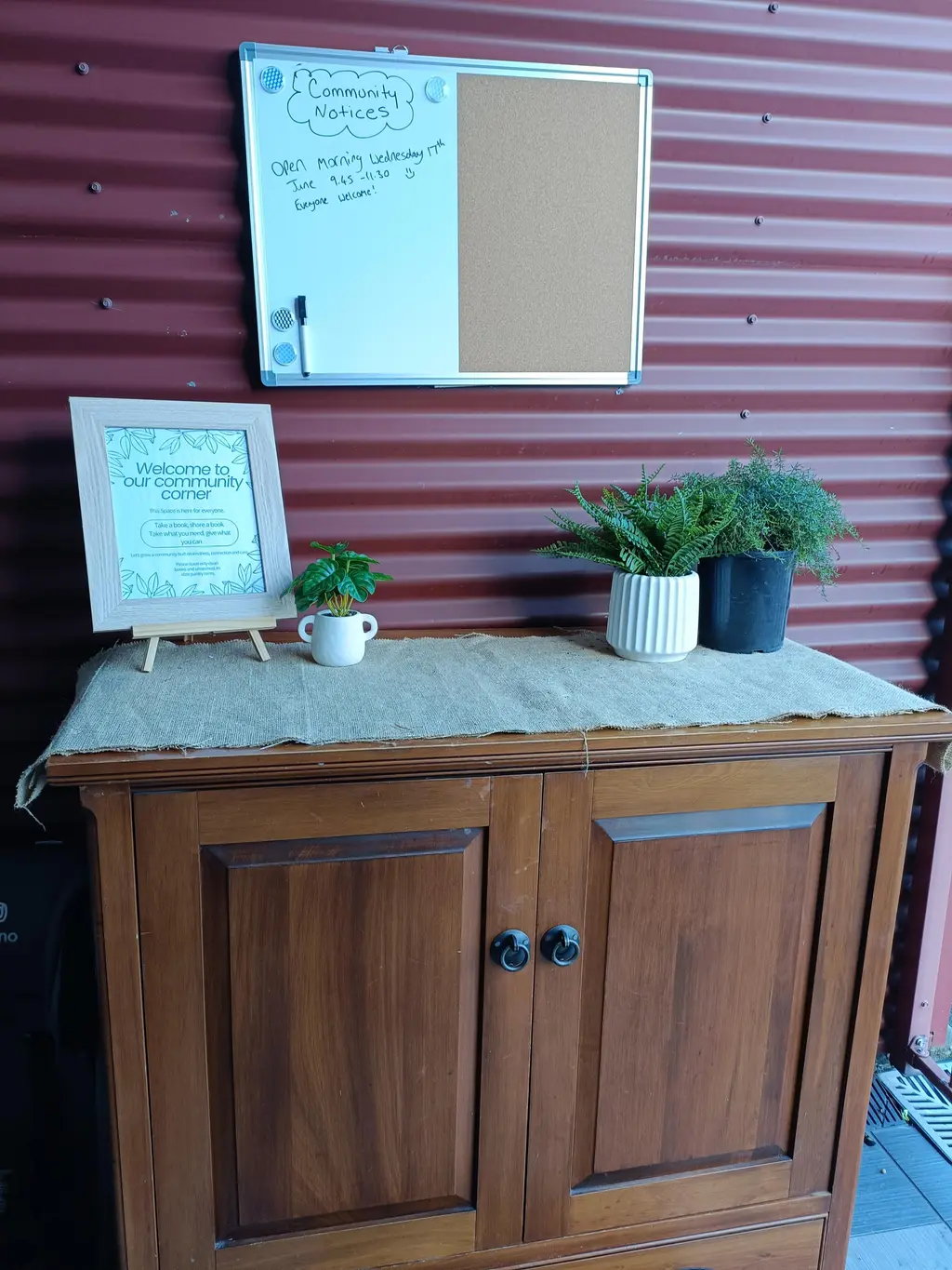 Harmony Haven welcome display and parent communication area